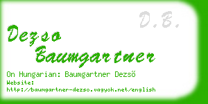 dezso baumgartner business card